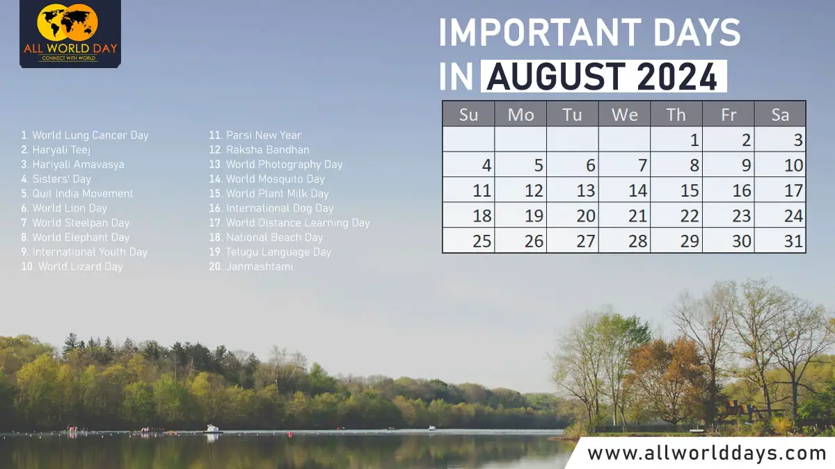 List of Important Days in August